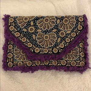 Embellished clutch bag